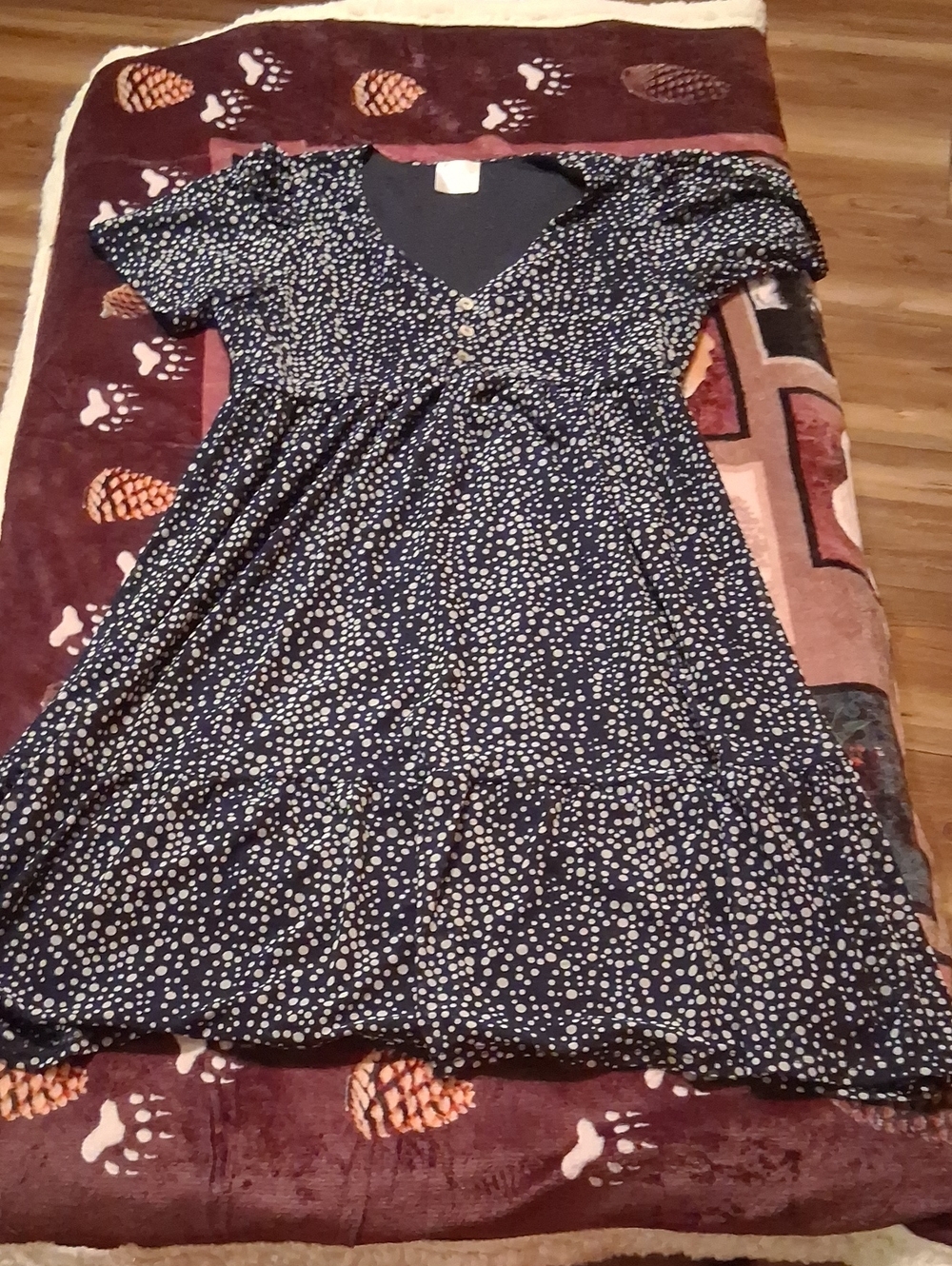 Siren Lily Navy and White Polka Dot Maxi Dress